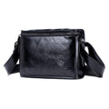 Men Casual Messenger Bags Genuine Leather Shoulder Ipad Tablet Bag Black