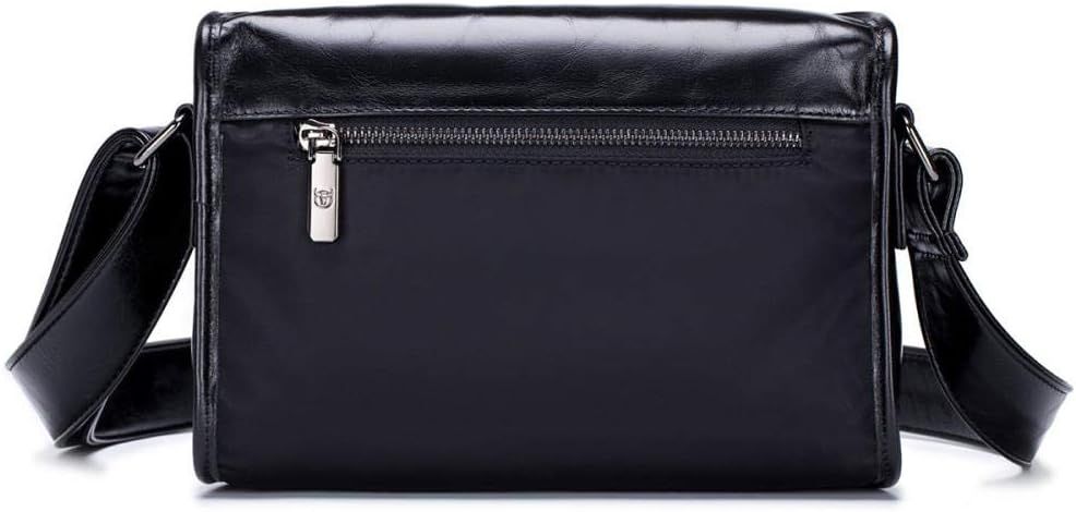 Men Casual Messenger Bags Genuine Leather Shoulder Ipad Tablet Bag Black