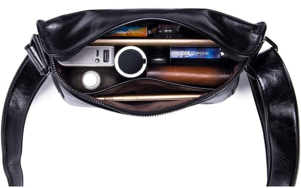 Men Casual Messenger Bags Genuine Leather Shoulder Ipad Tablet Bag Black