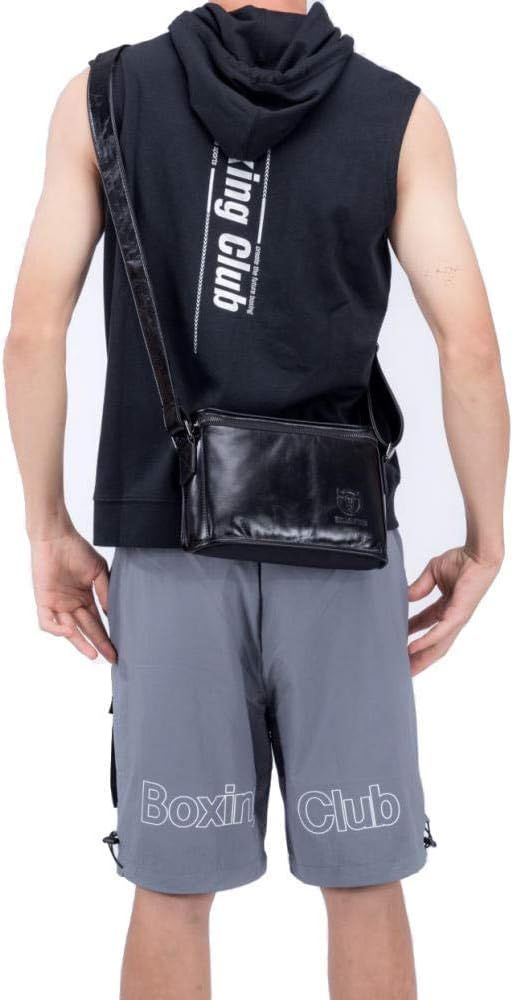 Men Casual Messenger Bags Genuine Leather Shoulder Ipad Tablet Bag Black