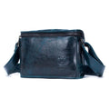 Men Casual Messenger Bags Genuine Leather Shoulder Ipad Tablet Bag Blue