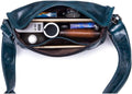 Men Casual Messenger Bags Genuine Leather Shoulder Ipad Tablet Bag Blue