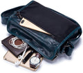 Men Casual Messenger Bags Genuine Leather Shoulder Ipad Tablet Bag Blue