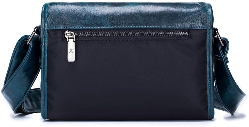 Men Casual Messenger Bags Genuine Leather Shoulder Ipad Tablet Bag Blue