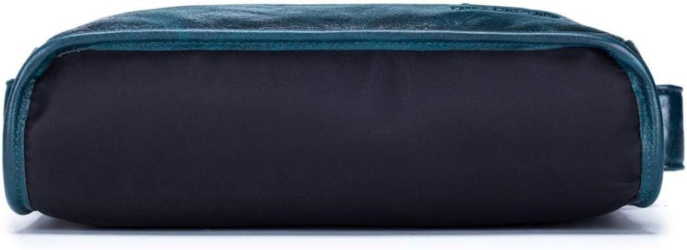 Men Casual Messenger Bags Genuine Leather Shoulder Ipad Tablet Bag Blue