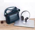 Men Casual Messenger Bags Genuine Leather Shoulder Ipad Tablet Bag Blue