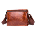 Men Casual Messenger Bags Genuine Leather Shoulder Ipad Tablet Bag Brown