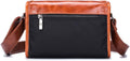 Men Casual Messenger Bags Genuine Leather Shoulder Ipad Tablet Bag Brown