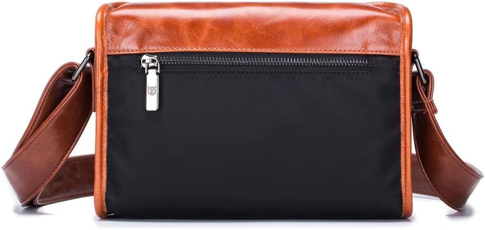 Men Casual Messenger Bags Genuine Leather Shoulder Ipad Tablet Bag Brown