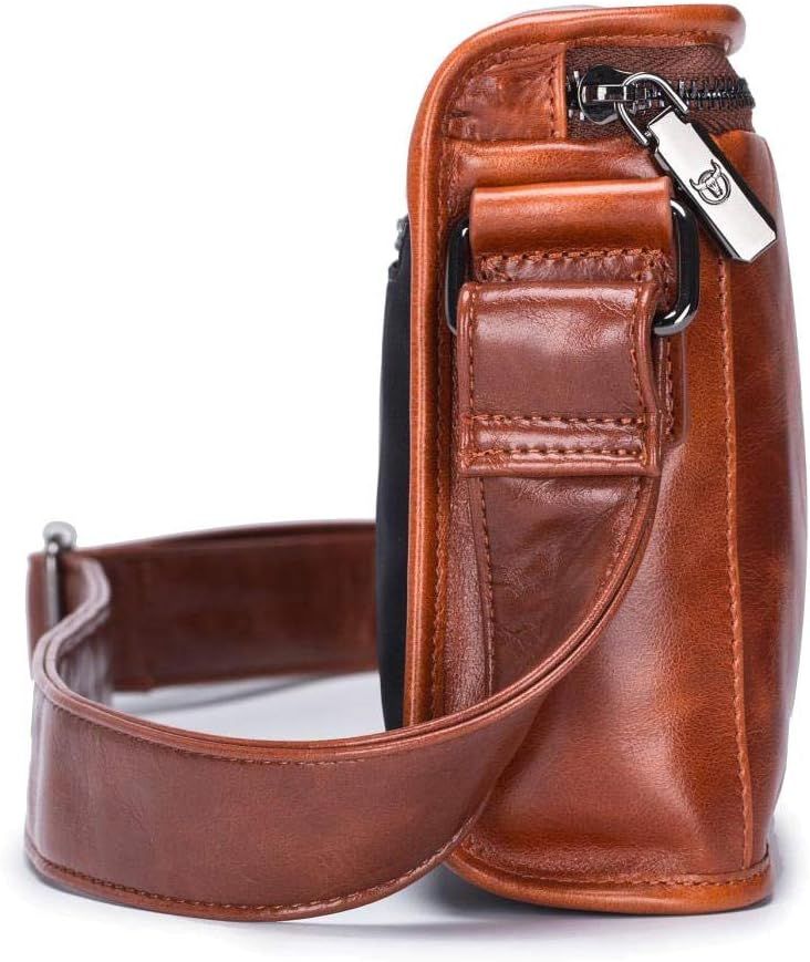 Men Casual Messenger Bags Genuine Leather Shoulder Ipad Tablet Bag Brown