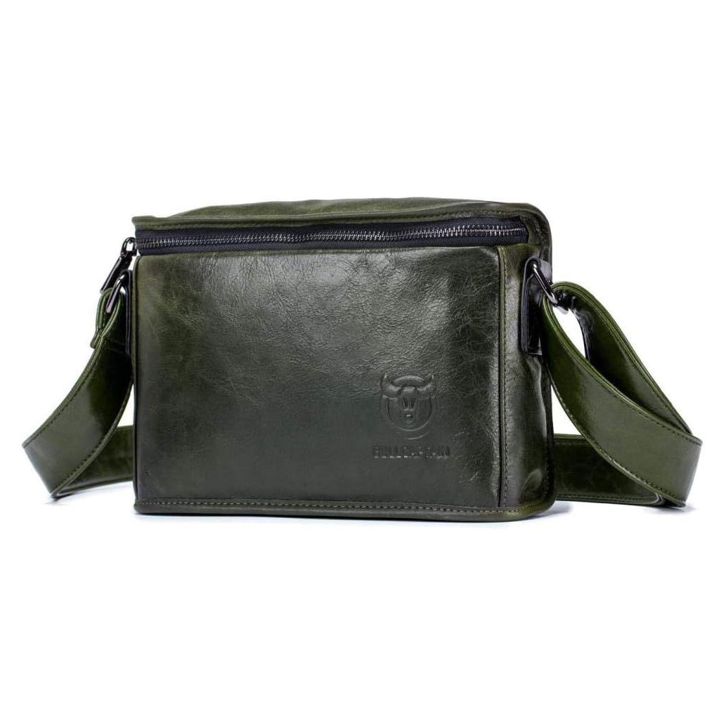 Men Casual Messenger Bags Genuine Leather Shoulder Ipad Tablet Bag Green