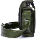Men Casual Messenger Bags Genuine Leather Shoulder Ipad Tablet Bag Green