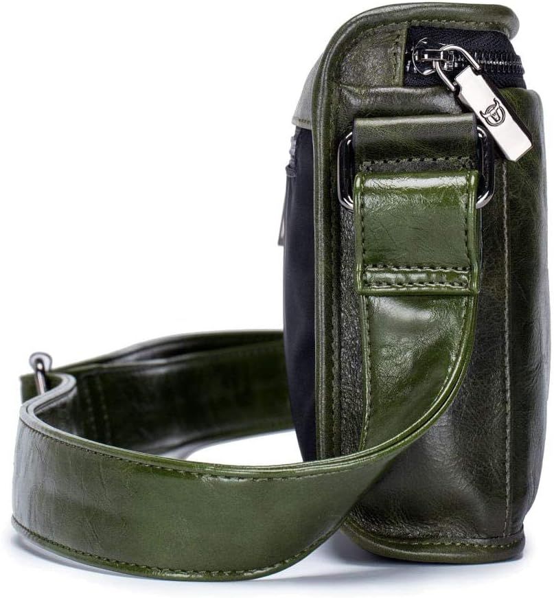 Men Casual Messenger Bags Genuine Leather Shoulder Ipad Tablet Bag Green