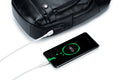 Men Chest Bags Genuine Cow Leather with Charge Port Shoulder Bag Black
