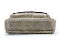 Men Genuine Leaher 10 Inch Laptop Waterproof Zipper Shoulder Messenger Bag Beige