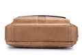 Men Genuine Leaher 10 Inch Laptop Waterproof Zipper Shoulder Messenger Bag Brown