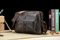 Men Genuine Leaher 10 Inch Laptop Waterproof Zipper Shoulder Messenger Bag Iron