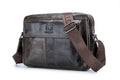 Men Genuine Leaher 10 Inch Laptop Waterproof Zipper Shoulder Messenger Bag Iron