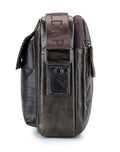 Men Genuine Leaher 10 Inch Laptop Waterproof Zipper Shoulder Messenger Bag Iron