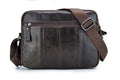 Men Genuine Leaher 10 Inch Laptop Waterproof Zipper Shoulder Messenger Bag Iron