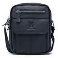 Men Genuine Leather Bags Shoulder Everyday Casual Messenger Handbag Black