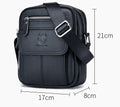 Men Genuine Leather Bags Shoulder Everyday Casual Messenger Handbag Black
