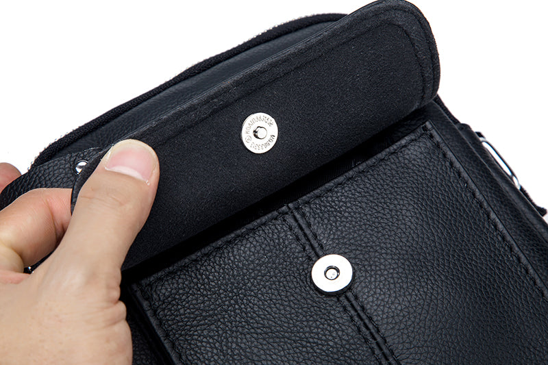 Men Genuine Leather Bags Shoulder Everyday Casual Messenger Handbag Black