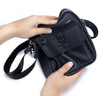 Men Genuine Leather Bags Shoulder Everyday Casual Messenger Handbag Black