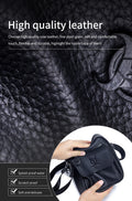 Men Genuine Leather Bags Shoulder Everyday Casual Messenger Handbag Black