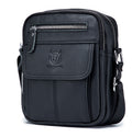 Men Genuine Leather Bags Shoulder Everyday Casual Messenger Handbag Black