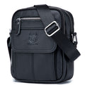Men Genuine Leather Bags Shoulder Everyday Casual Messenger Handbag Black