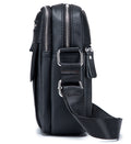 Men Genuine Leather Bags Shoulder Everyday Casual Messenger Handbag Black
