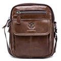 Men Genuine Leather Bags Shoulder Everyday Casual Messenger Handbag Brown
