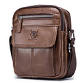 Men Genuine Leather Bags Shoulder Everyday Casual Messenger Handbag Brown