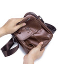Men Genuine Leather Bags Shoulder Everyday Casual Messenger Handbag Brown
