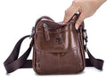 Men Genuine Leather Bags Shoulder Everyday Casual Messenger Handbag Brown