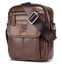 Men Genuine Leather Bags Shoulder Everyday Casual Messenger Handbag Brown