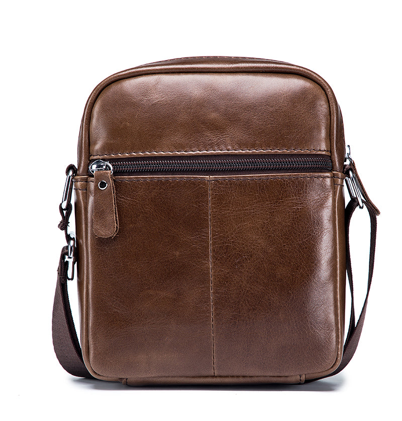 Men Genuine Leather Bags Shoulder Everyday Casual Messenger Handbag Brown