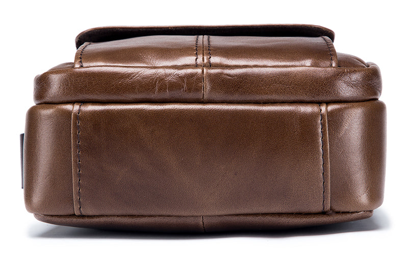 Men Genuine Leather Bags Shoulder Everyday Casual Messenger Handbag Brown