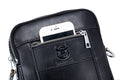 Men Genuine Leather Casual Small Shoulder Messenge Business Crossbody Bag Black
