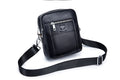 Men Genuine Leather Casual Small Shoulder Messenge Business Crossbody Bag Black