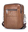 Men Genuine Leather Casual Small Shoulder Messenge Business Crossbody Bag Brown