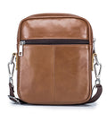 Men Genuine Leather Casual Small Shoulder Messenge Business Crossbody Bag Brown