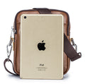 Men Genuine Leather Casual Small Shoulder Messenge Business Crossbody Bag Brown