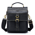 Men Genuine Leather Shoulder Bag Travel Messenger Bags Handbag Briefcase Black