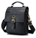 Men Genuine Leather Shoulder Bag Travel Messenger Bags Handbag Briefcase Black