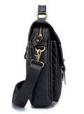 Men Genuine Leather Shoulder Bag Travel Messenger Bags Handbag Briefcase Black