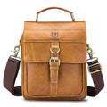 Men Genuine Leather Shoulder Bag Travel Messenger Bags Handbag Briefcase Brown