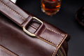 Men Genuine Leather Shoulder Bag Travel Messenger Bags Handbag Briefcase Coffee