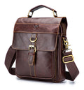 Men Genuine Leather Shoulder Bag Travel Messenger Bags Handbag Briefcase Coffee